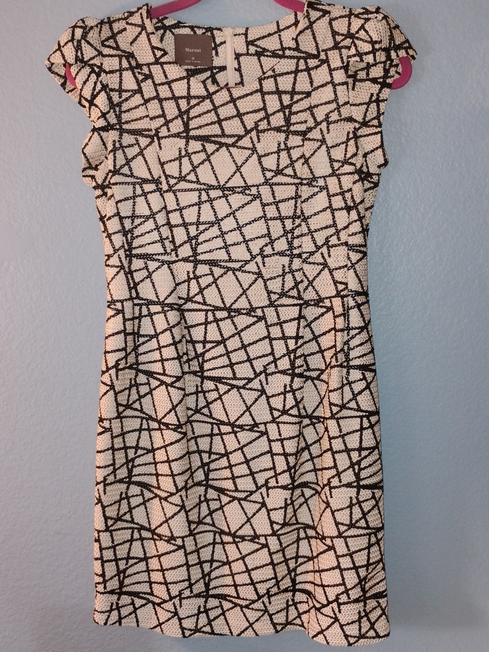 Isabel Marant Black and White Abstract Line Mini Dress